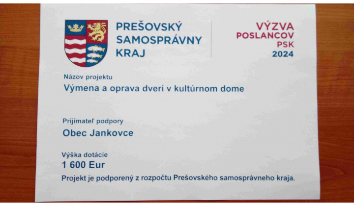 „Projekt je podporený z rozpočtu PSK“